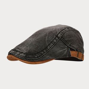 Béret en jean vintage pour hommes et femmes, casquette plate à bord court pour le quotidien, le sport, les activités de plein air et les voyages, idéale pour l'automne et l'hiver - Product Image 3