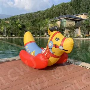 नियंत्रण रेखा पर एक्वा पानी पूल गर्मियों में मज़ा Inflatable सवारी फ्लोट घोड़ा खिलौना पशु