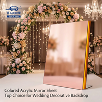 Plaque en acrylique miroir PMMA colorée durable de 2 mm et 3 mm pour panneau de fond de scène de mariage et merchandising visuel - Vente en gros