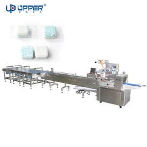 Automatic Dishwasher Cleaner Deodorizer packaging line Upper Tablets Dishwasher tablets flow packing machine