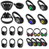 Casques de disco silencieux à 3 canaux RF998A avec 12 heures d'autonomie, casques sans fil pour fête