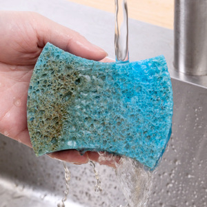 Màu Xanh bán buôn không xước sinh thái nhà bếp làm sạch chà rửa chén cellulose nhà bếp miếng bọt biển - Product Image 5