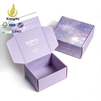 Boîte d'expédition à motif nébuleuse personnalisée avec bande déchirable, emballage cadeau écologique pour marque de cosmétiques et de parfums de luxe, vente au détail