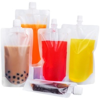 Pochettes souples PE+PET anti-fuite avec bec verseur de 100ml, 200ml, 500ml pour l'emballage de liquides, aliments pour bébés, jus de fruits, lait, gelée, avec caractéristiques de sécurité
