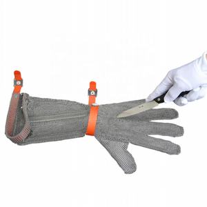 Guantes de Malla Metálica de Acero Inoxidable de Manga Larga para Protección de Manos al Cortar Carne, Nivel 9 de Protección EN1082, para Carniceros - Product Image 4