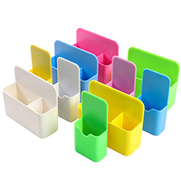Porte-stylos en plastique multi-compartiments, couleur macaron, organisateur de papeterie de bureau, logo personnalisé, rangement de bureau