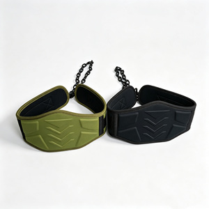 Cintura con Catena e Supporto Lombare Imbottito, Pannello Goffrato <span class=keywords><strong>per</strong></span> Allenamento a Carico di Pesi in Palestra Domestica - Product Image 1