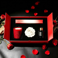 Coffret Cadeau Luxe Romantique Personnalisé pour la Saint-Valentin et le Nouvel An : Bougie Parfumée en Cire de Soja et Diffuseur à Bâtonnets pour la Maison
