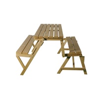 Livraison rapide Tables de pique-nique en bois de jardin Meubles d'extérieur Table de pique-nique pliante en bois de camping