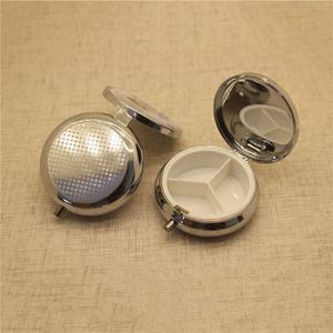 50Mm Ronde Gouden Zilveren Metalen Pillendoos Draagbare 3 Roosters Wekelijkse Pil Case Organizer Rvs Mini Metalen Pillendoos - Product Image 4