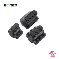 Connecteur multi-tirs isolé à double entrée 4 ports BAREP QMS-D2-4 homologué CULus UL486A 2-14 AWG Cu/Al pour la distribution d'énergie