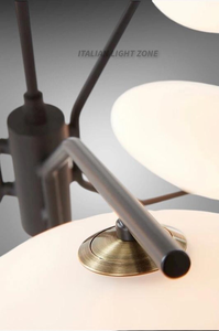 Lustre Sputnik haut de gamme noir à 6 lumières, luminaire de plafond moderne du milieu du siècle avec globes en verre pour salle à manger - Product Image 4