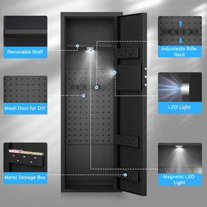 Caja Fuerte <span class=keywords><strong>de</strong></span> Almacenamiento <span class=keywords><strong>de</strong></span> <span class=keywords><strong>Armas</strong></span> <span class=keywords><strong>de</strong></span> Acero Laminado en Frío <span class=keywords><strong>de</strong></span> Alta <span class=keywords><strong>Seguridad</strong></span> con Cerradura Digital Electrónica, Cerradura con Llave, Montaje en Pared <span class=keywords><strong>para</strong></span> <span class=keywords><strong>Armas</strong></span> - Product Image 2