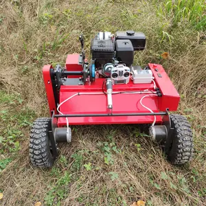 Remote Controlled 4 Wheels Self-Propelled Rotary Tiller Agricultural Remote Control Flail Grass Mower