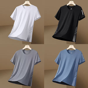 เสื้อยืดผู้ชายทรงสปอร์ตสำหรับฤดูร้อน ผ้าบางเบา ระบายอากาศได้ดี ลายรังผึ้ง ทรงหลวม สวมใส่สบาย แห้งเร็ว ยืดหยุ่น พิมพ์ลาย คอกลม - Product Image 3