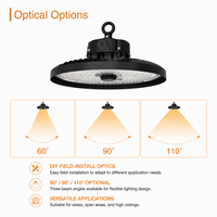 Projecteur LED UFO à lentille PC en aluminium moulé sous pression, IP65 IK08, garantie 7 ans, puces LED Liteon 5050, 200 lm par W, pour usine et entrepôt