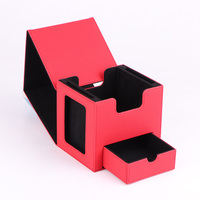 Boîte de rangement double pour jeux de société en cuir PU, avec plateau de présentation Commander et plateau à dés, design personnalisé