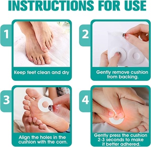 5 feuilles <span class=keywords><strong>de</strong></span> coussinets ronds en feutre auto-adhésif pour pieds orteils talon ou côté du <span class=keywords><strong>pied</strong></span> - Product Image 5