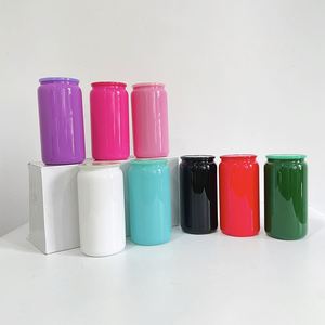 Vaso de Vidrio Reciclable de 16 oz con Diseño Elegante para Transferencia UV DTF, Ideal para Halloween y Navidad - Product Image 1