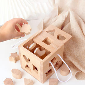 Jouet éducatif en bois unisexe de haute qualité trieur de formes <span class=keywords><strong>cubes</strong></span> blocs à <span class=keywords><strong>empiler</strong></span> matériel d'apprentissage de formes pour <span class=keywords><strong>les</strong></span> tout-petits cadeau pour enfant - Product Image 4