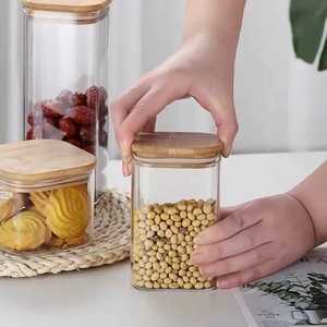Ensemble de pots à épices en verre borosilicate artisanal de qualité alimentaire avec couvercle et cuillère en bambou pour la conservation de la fraîcheur - Product Image 3