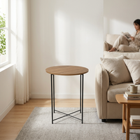 Structure de table en métal et bois durable et moderne pour mobilier de salon, utilisation polyvalente