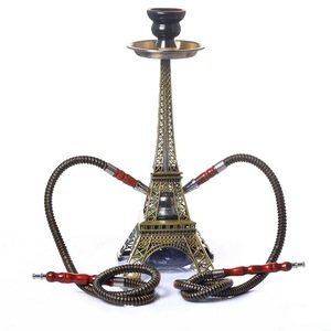 Set de Shisha/Hookah Torre Eiffel con 2 Mangueras, Pipa de Agua de Metal y Vidrio, Regalo para Bar o Viajes - Product Image 4