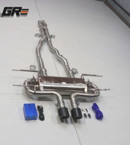 SS304 Brush-<strong>ed</strong> Vacuum Valved Catback Exhaust System for Jaguar F-Type 3.0T 2013-2018 Performance Rear <strong>Muffler</strong> - Product Image 2