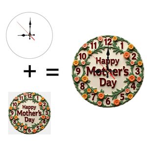 Round Wooden Wall <b>Clock</b> 25x25Cm Silent Quartz Movement Home <b>Bedroom</b> Office Decor - Product Image 6