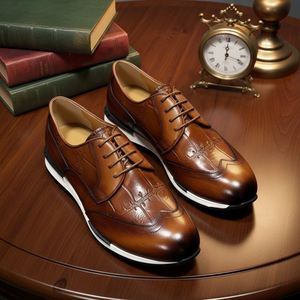 Fashion High Quality Cowhide Genuine Leather Custom logo Handmade Men's Shoes Breathable Casual Style Shoes Luxury Goods - Product Image 2