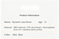5-piece Large High-quality Best-selling Kids' Simulation Metal Musical Instrument Children's Jazz Drum Set Toy