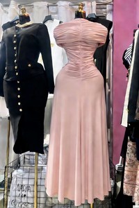 <span class=keywords><strong>Abito</strong></span> Lavorato a <span class=keywords><strong>Maglia</strong></span> da Donna, Design Slim, Tinta Unita, Elastico, <span class=keywords><strong>Plissettato</strong></span>, Linea A, Vita Alta, Taglie Forti 3XL 4XL 5XL, per Feste Estive - Product Image 5