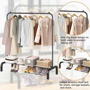 Modern Minimalist Adjustable Height Metal Living Room Coat <b>Rack</b> with Single Pole Design - Product Image 4
