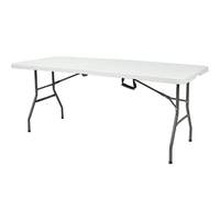 Table pliante rectangulaire en plastique SMDI pour la restauration, les banquets, les pique-niques et les activités de plein air