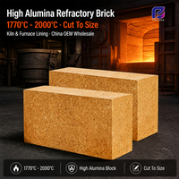 Brique d'alumine haute teneur, bloc d'alumine haute réfractaire 1770-2000°C, découpé sur mesure pour revêtement de four, vente en gros OEM Chine