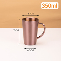 Mug à bière en acier inoxydable avec poignée, logo personnalisé, réutilisable, double paroi en métal 304, 260 ml, 300 ml, 350 ml, 450 ml