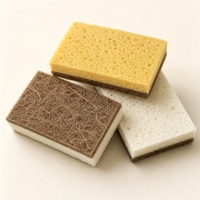 Éponge à vaisselle compostable en cellulose de coco, éponge de cuisine résistante, emballage de vente au détail personnalisé disponible