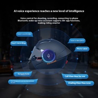 Casque de moto intégral anti-buée Foxwear avec intégré pour caméra intelligente Bluetooth certifié ABS 3C