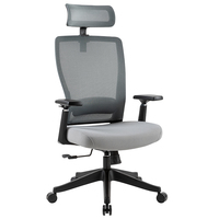 Chaise de bureau pivotante de luxe en maille à dossier haut cadre noir réglable moderne commercial