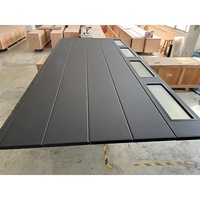Portes de garage électriques à ouverture latérale en aluminium moderne NUOXIN avec cadre en aluminium et porte en verre, haute sécurité, résistantes aux impacts d'ouragan, en verre trempé noir
