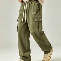 Pantalon de survêtement utilitaire LTD-MTR1052 avec poches à rabat à bouton-pression, broderie de logo, taille à cordon de serrage, ourlet ouvert, en molleton – Fabricant de vêtements