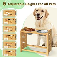 Support surélevé pour gamelles de chien en bambou, organisateur de nourriture, étagère de rangement améliorée pour garde-manger, cuisine, maison d'animaux et autres meubles