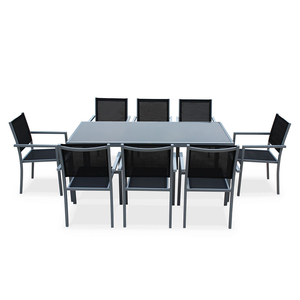 Patio Aluminum Outdoor <b>Dining</b> Table and <b>Chair</b> Furniture Set 8 Seater - Product Image 3