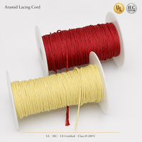 Cordon de ligature tressé en aramide personnalisé 220C 1-5mm, isolation électrique, ignifuge, haute résistance à la traction, pour bobinage de moteur