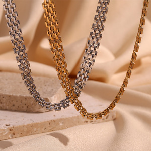 Conjunto de Joyería de Lujo Ligero para Novia, Collar y Brazalete de Acero Inoxidable 316L con Crochet Estilo <span class=keywords><strong>Dubai</strong></span>, Resistente al Agua, Chapado en Oro de 18k - Product Image 5