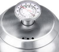 Bouilloire à café à bec de cygne en acier inoxydable 1200 ml, écologique, moderne, pour café filtre, avec thermomètre, finition miroir argentée