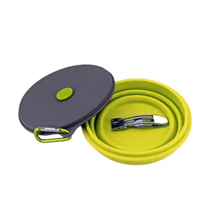 BPA Free Outdoor Travel Aufbewahrung sset für Lebensmittel Zusammen klappbare Mikrowellen-Popcorn schale Silikons chale mit Deckel clip