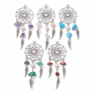 Customized Natural Crystal Dreamcatcher Crystal Pearl DIY Tassel Keychain - Product Image 3