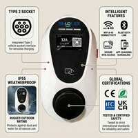 IP55 EV-Ladegerät-Gehäuse Wasserdicht 32A Wallbox AC-Ladestation Energiesparendes EV-Ladegerät 7KW 21KW Typ 2 Steckdose für den Außenbereich