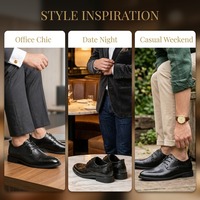 Chaussures habillées Derby pour hommes en cuir véritable noir gaufré de haute qualité, flexibles et antidérapantes, idéales pour le bureau